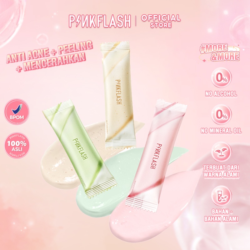 【CLEARANCE SALE】PINKFLASH Clay Mask Anti Jerawat Membersihkan secara Gentle Peeling  Brightening Mer