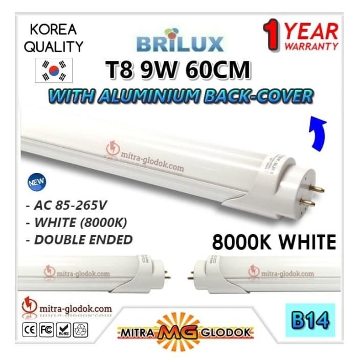 LAMPU TL T8 LED 9W 60CM ALUMINIUM CASE - BRILUX GARANSI 1 TAHUN - B14