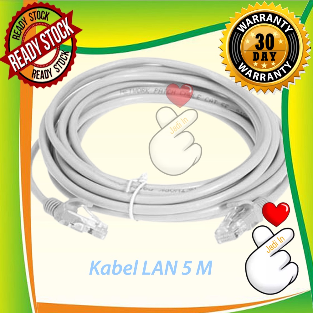 KABEL LAN 5M CAT 5E / KABEL UTP 5 METER PABRIKAN