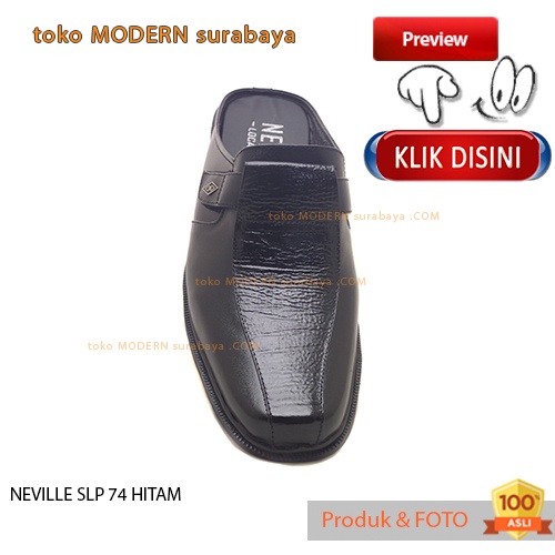 Sepatu sandal pria slip on sepatu casual kulit SLP 74
