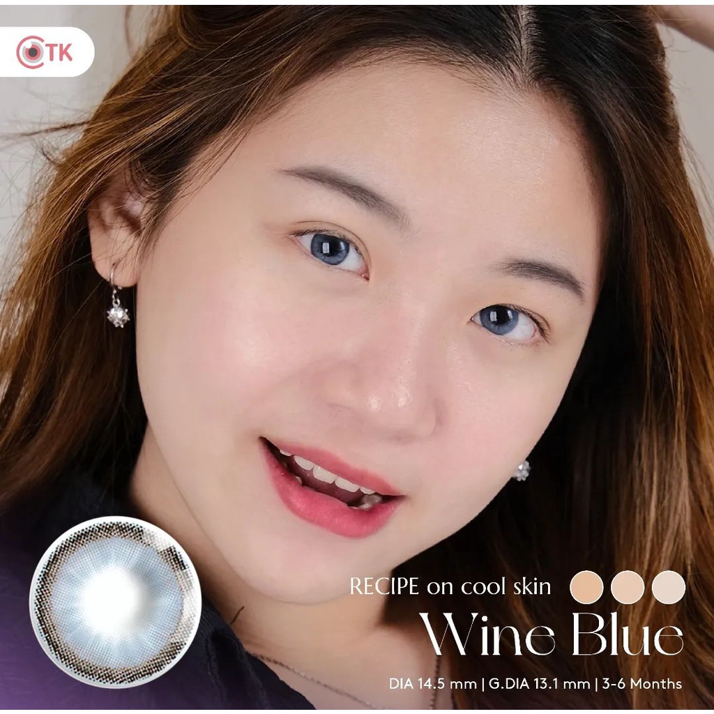 SOFTLENS RECIPE MINUS (-3.25 s/d -6.00) FREE LENSCASE DIA 14.5MM / By CTK / GREY BROWN BLUE / Softlen Soflen