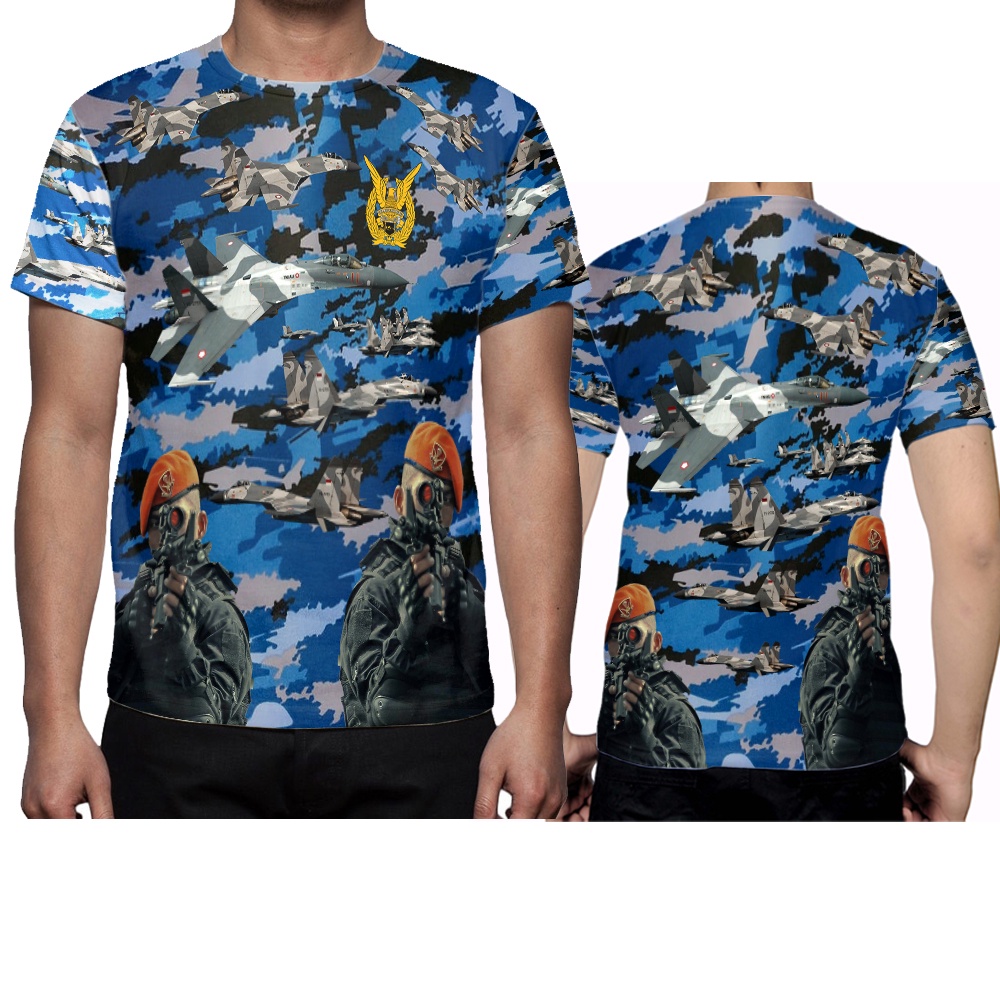 KAOS TNI AU // KAOS FULLPRINT PESAWAT SUKHOI TNI AU // T-SHIRT LENGAN PENDEK