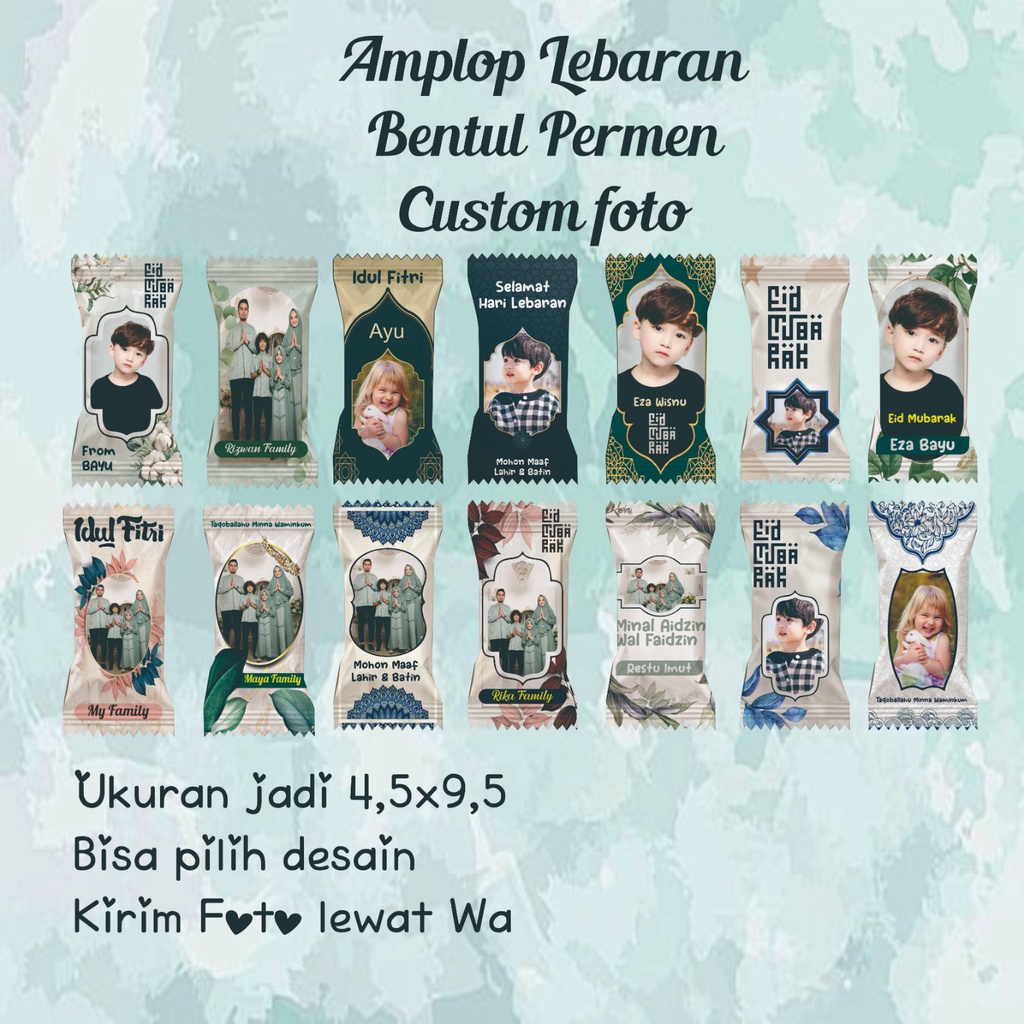 Amplop lebaran unik/amplop permen custom foto/amplop 2023