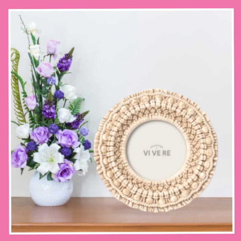 Bingkai Foto Frame Foto VIVERE Photo Frame Deco Roundy Ethnic 4x4inci Elegan Classic