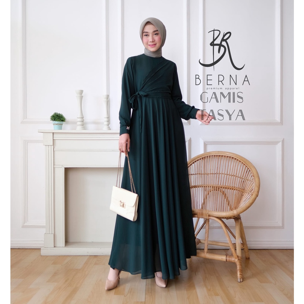 BERNA DRESS - Gamis umbrella, gamis cantik, gamis pesta