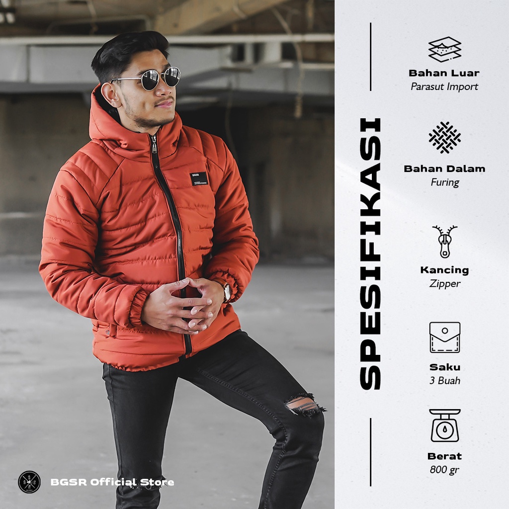 Jaket Pria Tebal Windbreaker Touring Sunmori Motor Vespa PUFFER Warna BGSR