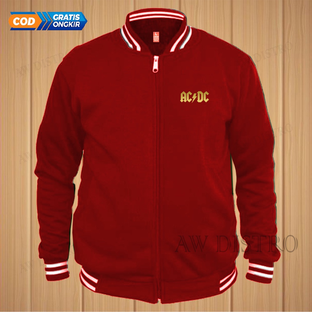 COD Jaket Baseball Varsity Distro Acdc Text Gold Premium Quality