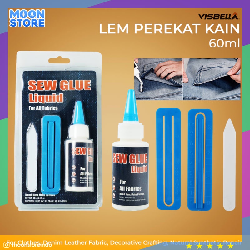 

Visbella Cairan Liquid Lem Perekat Kain Kulit Sew Glue 60ml Vs255 Transparent