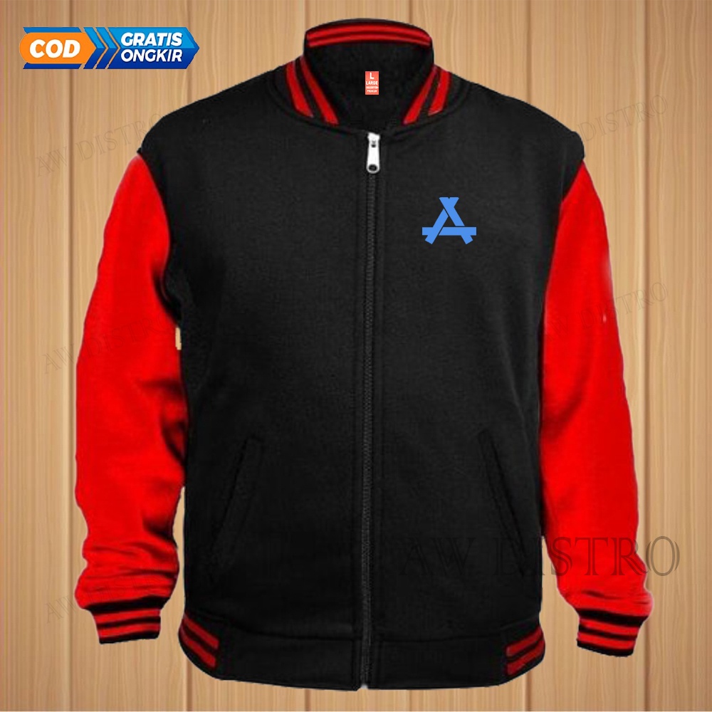 COD Jaket Baseball Varsity Distro Logo APP Text Sky Blue Premium Quality