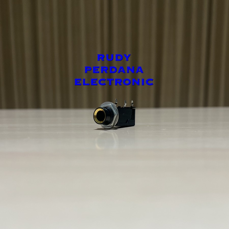 SOCKET SOKET AKAI 6.5 MM FEMALE MONO 3 PIN PANEL SEGI PANJANG GOLD EMAS