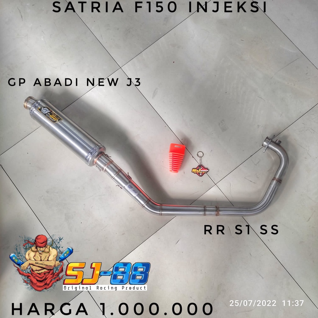 Knalpot Full System SJ88 RR S1 Satria FU Injeksi – Header + Silincer Racing Stainless Suara Padat Ad