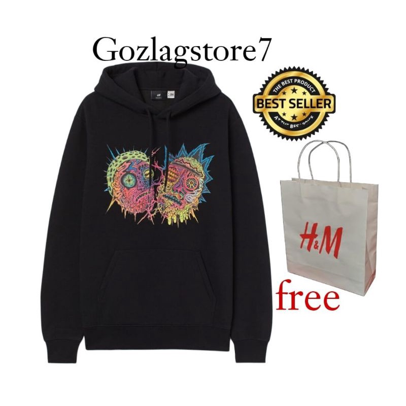 Hoodie Rick and morty black h&amp;m hoodie h&amp;m hnm