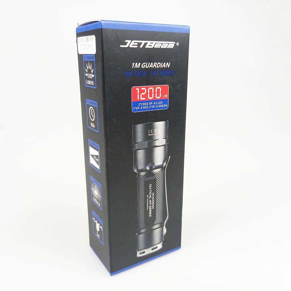 JETBeam Flashlight Senter Tactical LED XP-G3 1200 Lumens - 1M Guardian - Black