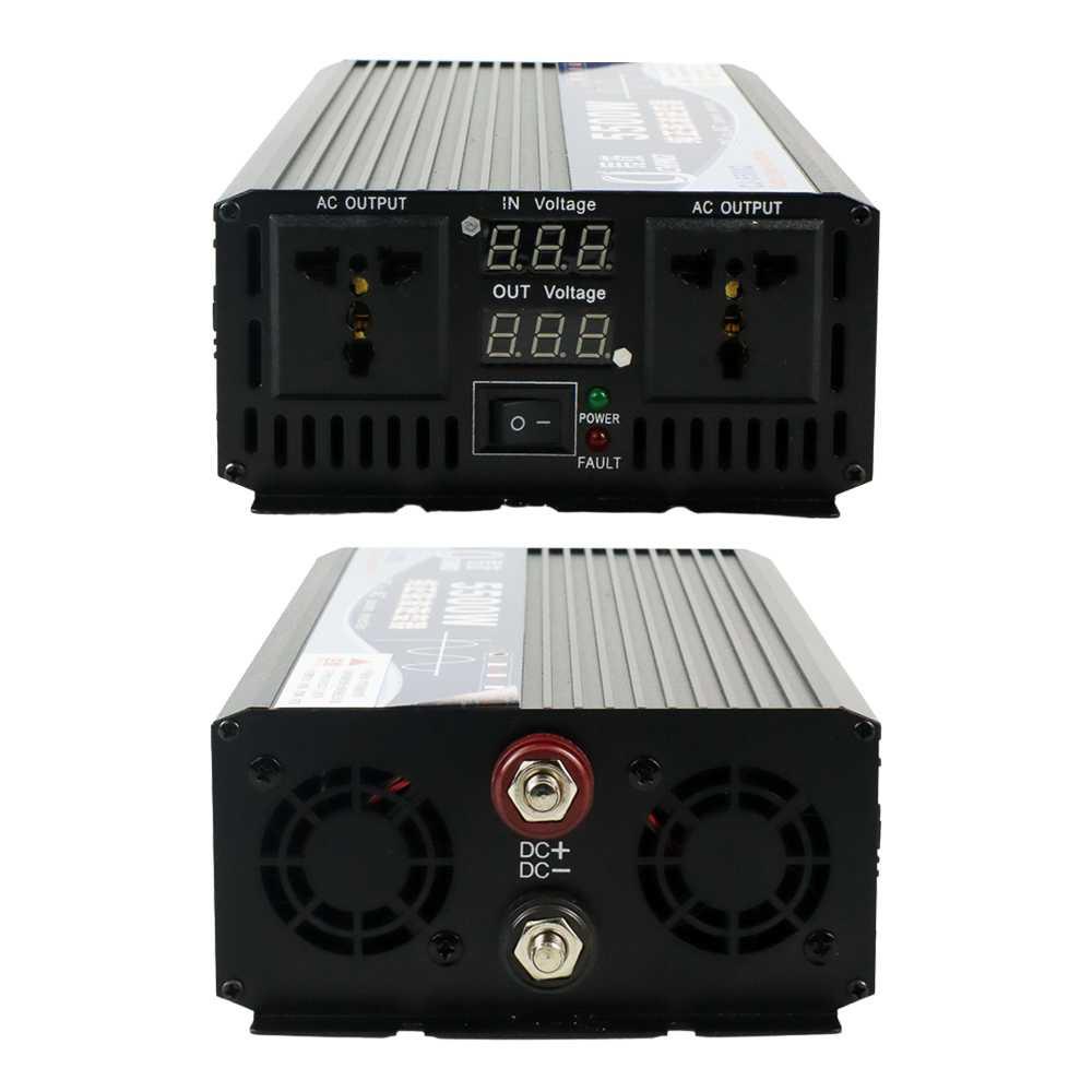 CHANGI Power Inverter Pure Sine Wave DC 12V to AC 220V 5500W - CJ-5500Q - Black