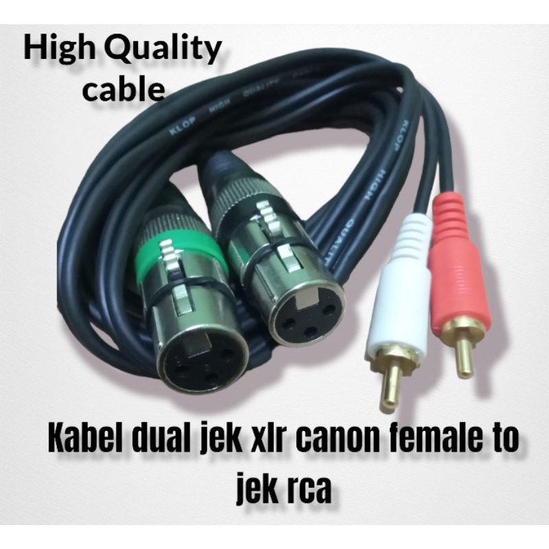kabel power jek xlr canon female to jek rca 1 set