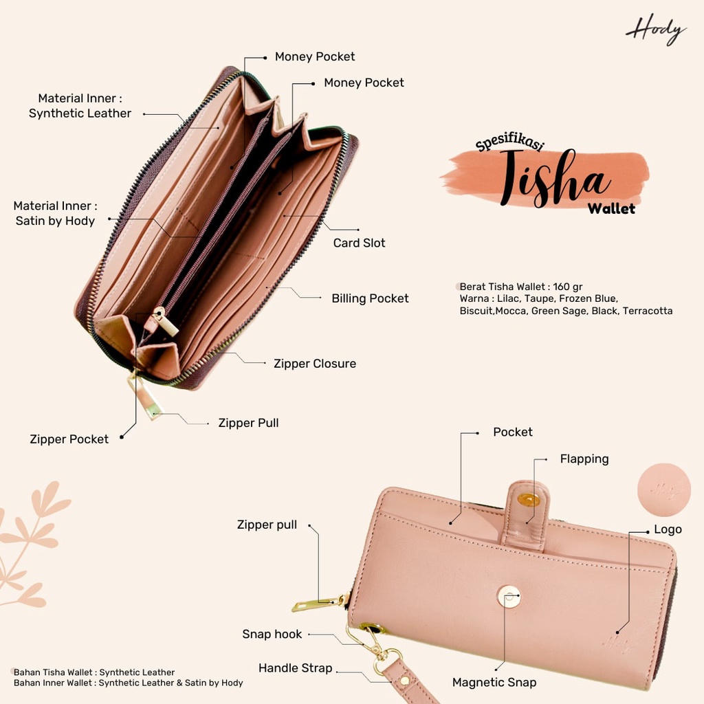 Hody Wallet Tisha Quality Premium - Dompet Wanita