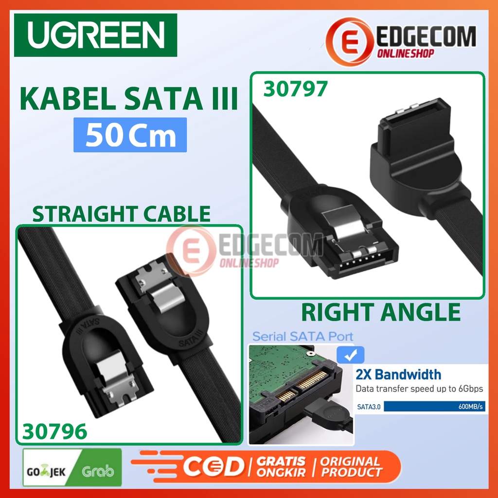 UGREEN Kabel Data SATA III to HDD SSD Straight Right- Angle