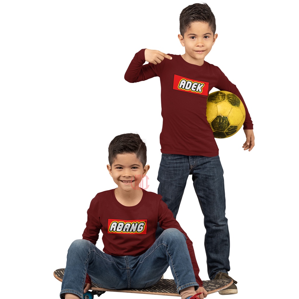 Kaos Atasan lengan panjang anak laki perempuan kapel abang adek baju panjang tangan