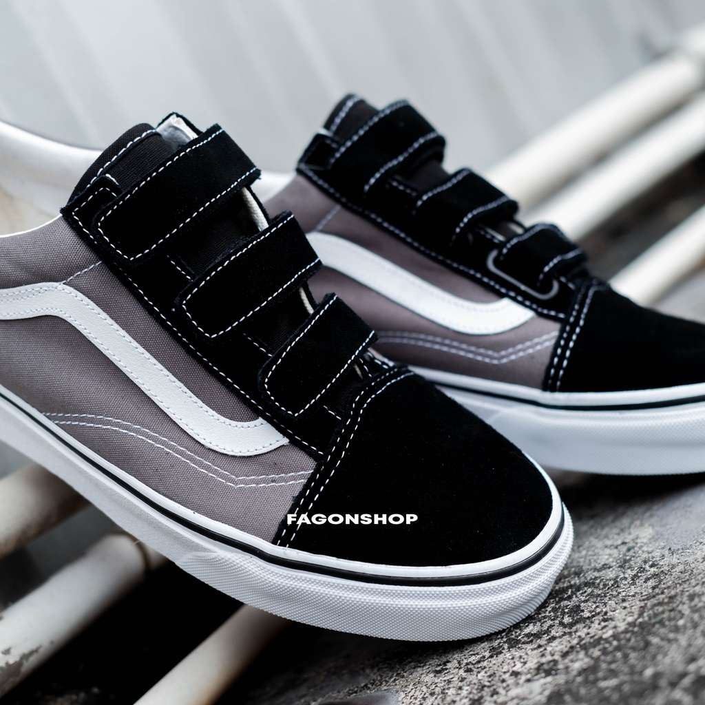 V4NS OLDSKOOL VELCR0 PEWTER BLACK CLASSIC ORIGINAL 100%