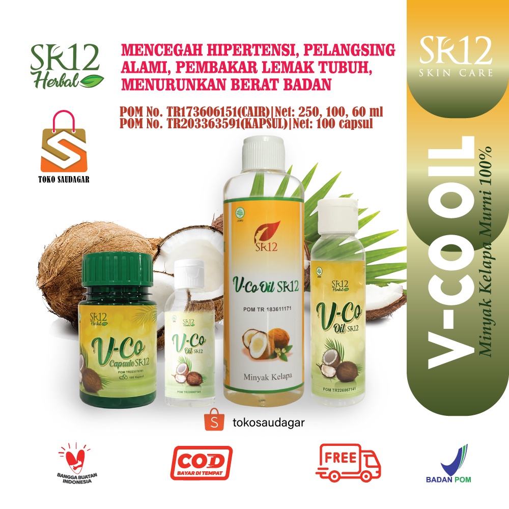 

VCO SR12 VICO OIL VIRGIN COCONUT OIL MINYAK KELAPA MURNI HERBAL