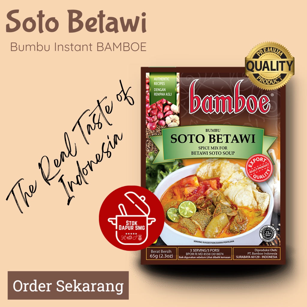 

BAMBOE Masakan Indonesia Bumbu Masak Instan Export Quality SOTO BETAWI 65gr