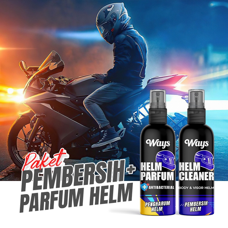 WAYS PAKET Pembersih Helm + Parfum Helm Motor | Helm Cleaner Pembersih Body Visor dan Pewangi Helm