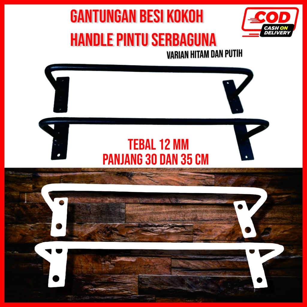 Gantungan Besi Kokoh Handle Pintu Serbaguna | Hanger Handuk Pegangan Dinding Toilet | Besi Behel  Du
