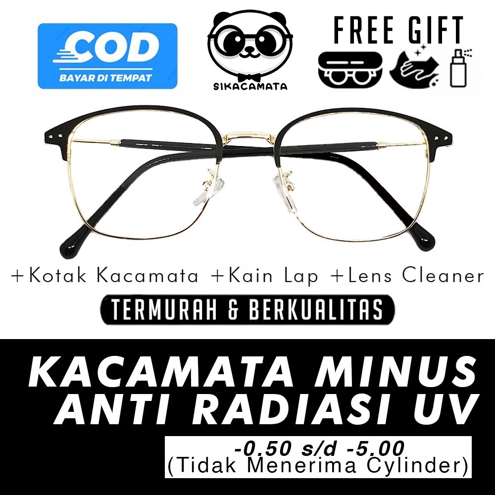 Kacamata 1924 ori MINUS ANTI RADIASI UV Hp, Laptop, Gadget Normal s/d -5.00 Blue Light Blocking Korea Fashion Kotak pria &amp; wanita