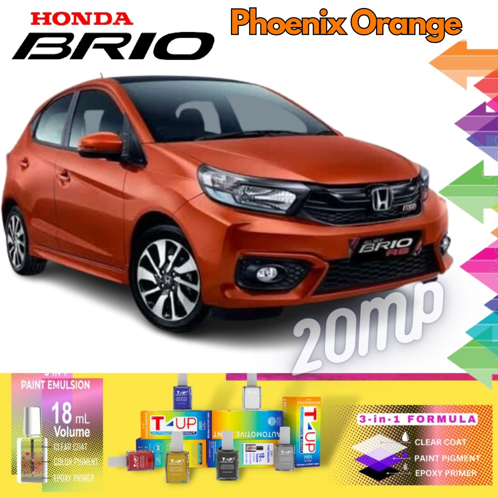 T-up Cat Oles Penghilang Gores Baret Honda Brio Merah Phoenix Orange