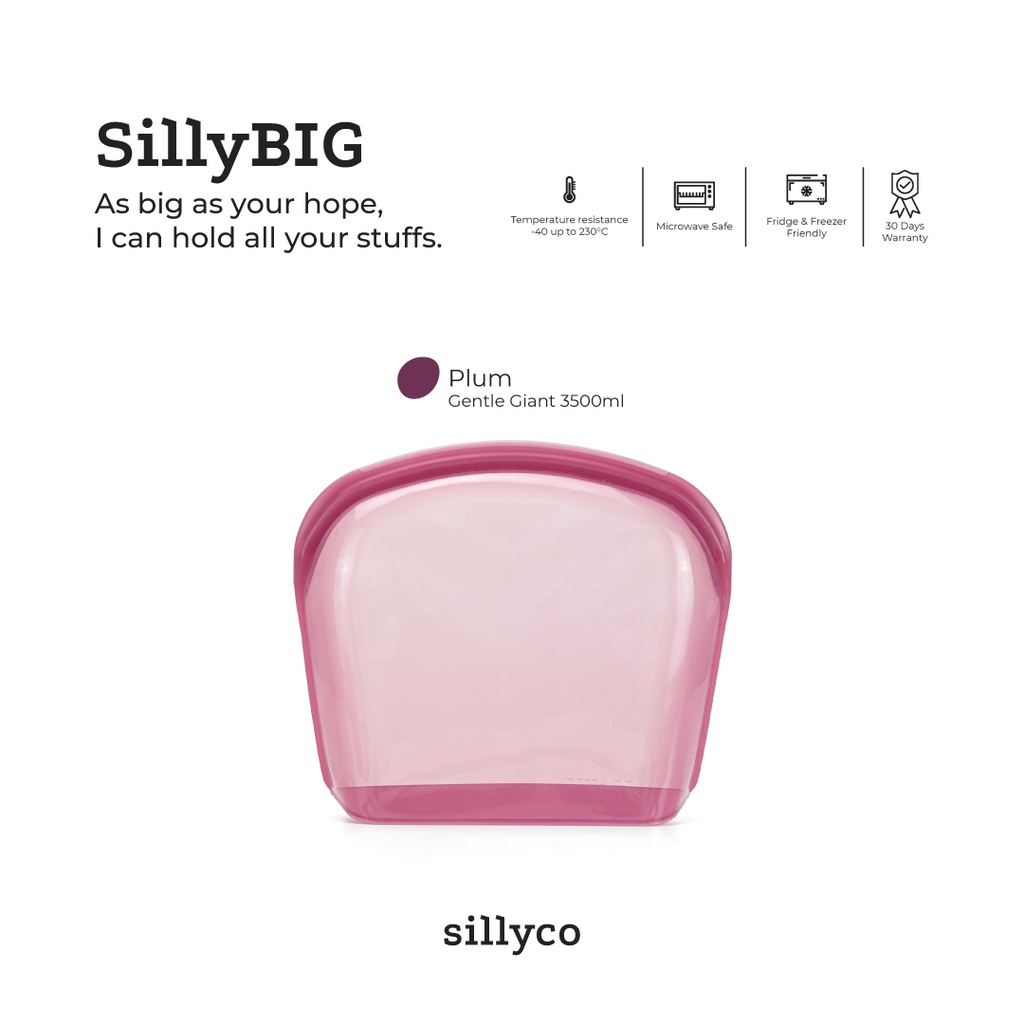 Sillyco - SillyBIG Gentle Giant - Standing Reusable Silicone Food Storage - Sillybag / Sillyup / Silly Up / SillyBig/ Penyimpanan Pompa Asi