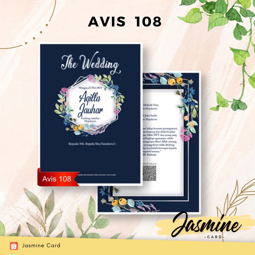 BLANGKO UNDANGAN PERNIKAHAN TERMURAH AVIS 108
