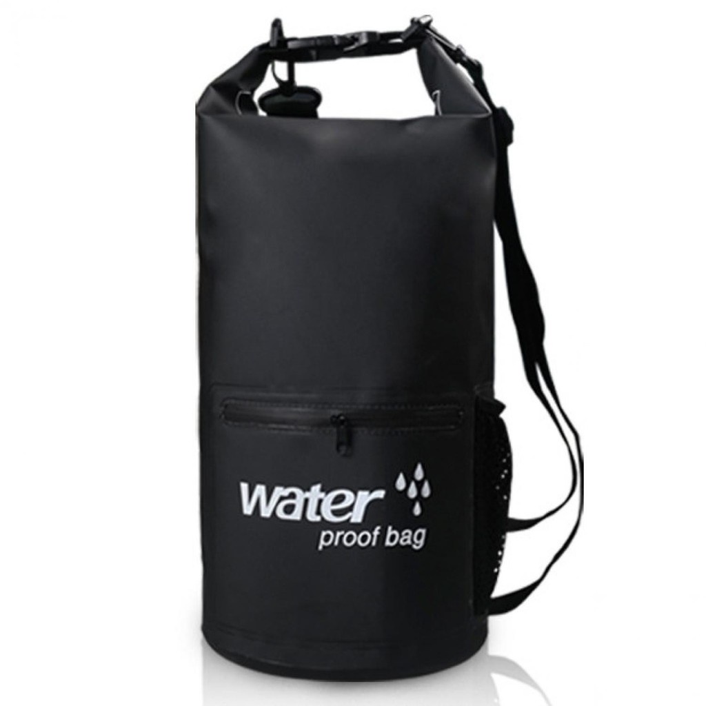 Tas Outdoor Waterproof Bucket Dry Bag 10 Liter Extra Pocket Bisa Lipat Hemat Tempat Ringan