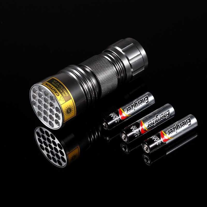 [COD] Senter Ultraviolet UV Flashlight 400nm Wavelength 21 12 51 LED Waterproof Battery powered Rechargeable Mini Pocketman 9 LED 395nm Cahaya Deteksi Uang Palsu Original Murah