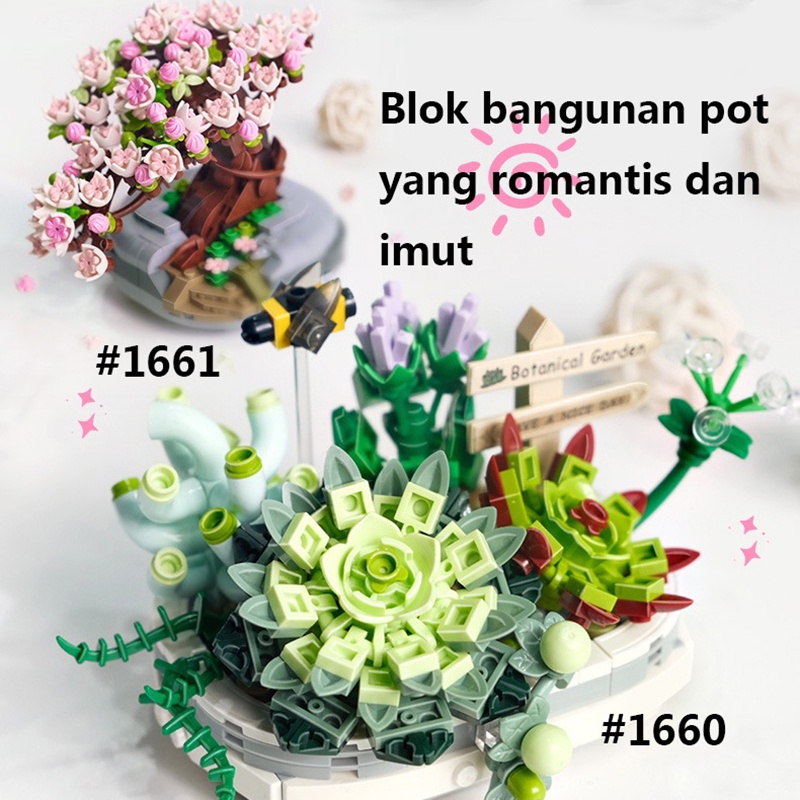 LOZ Mainan Balok Susun Flower DIY Bangunan Buket Bunga Immortal Untuk Dekorasi Building Nano Block / Flower Bouquet DIY Untuk Dekorasi Meja Hadiah Ulang Tahun