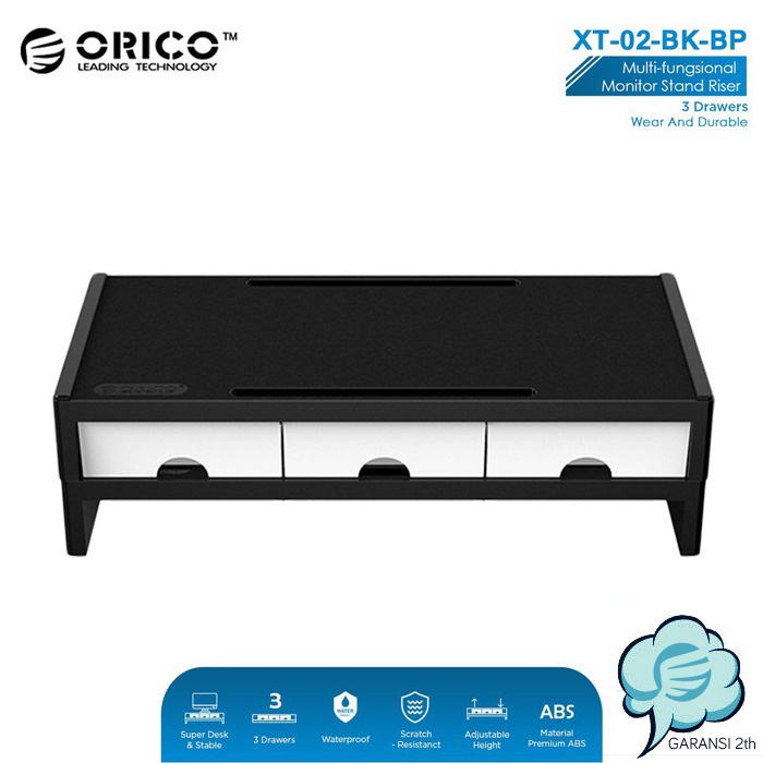 ORICO Meja Monitor Double Layer Stand Riser Table 3 Drawers - XT-02