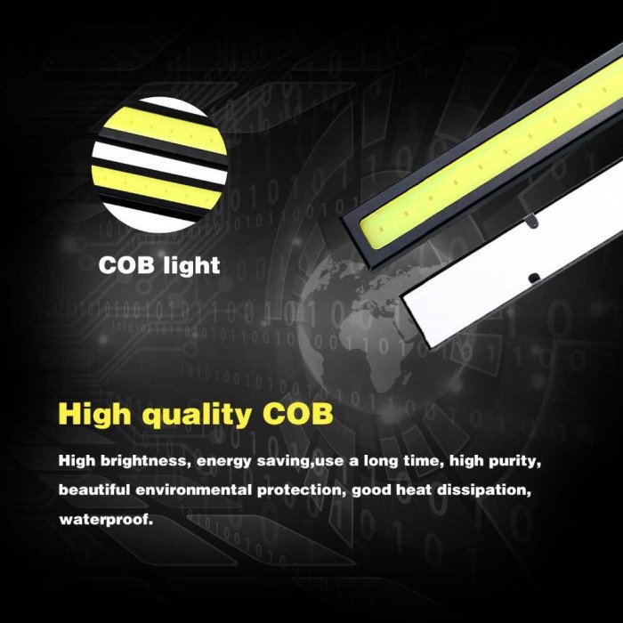 Lampu LED Strip Biru Waterproof DC12V Chip COB 17cm 2PCS Putih Light Modifikasi Mobil Lamp Color