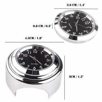 Jam Analog Handlebar Stang Sepeda Motor Motorcycle Watch Clock Waterproof Rainproof Silver