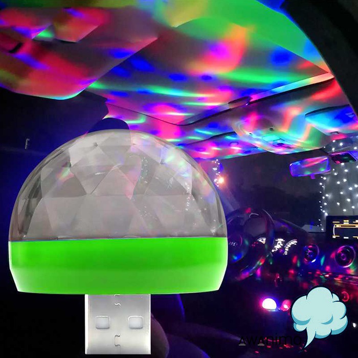 Lamp Magic Ball Lampu Disko LED RGB Plug Port USB Atmospere DJ Light Sound Control Dekorasi Pesta