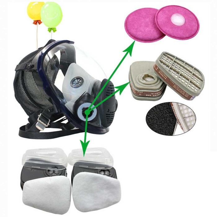 Masker Penutup Wajah Gas Acid Full Face 6002CN Filter 6800 Mask Safety Industri Pelindung Gas