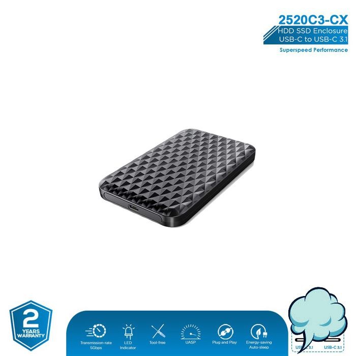 Original ORICO HDD SSD Casing Enclosure 2.5 USB-C to USB-C 3.1 - 2520C3-CX