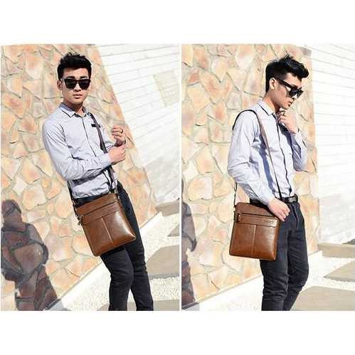 RHODEY Barnoroo Tas Selempang Pria Crossbody Bag Men Sling Bag Man Shoulder Model PU Leather