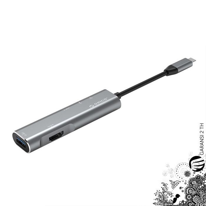 Kabel Adaptor ORICO CLH-W3 Type-C to HDMI USB3.0 SD TF Docking Station