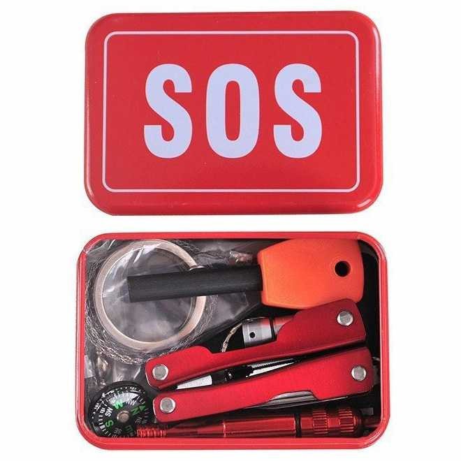 Portable SOS Tool Kit Earthquake Emergency Outdoor Survival Multifunction Alat Bertahan Hidup