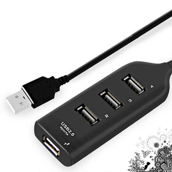 Portable USB Hub 2.0 4 Port Adapter Charger Fast Charging Adaptor Multifungsi Fast Transfer Data