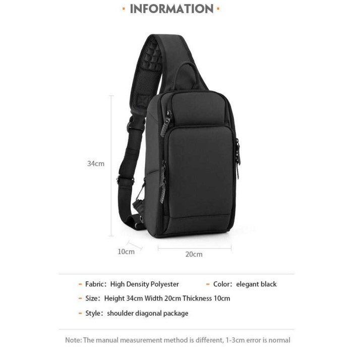 Slingbag ROWE Tas Selempang Fashion Sling Bag Pria USB Charger Slot Multifungsi Premium Original