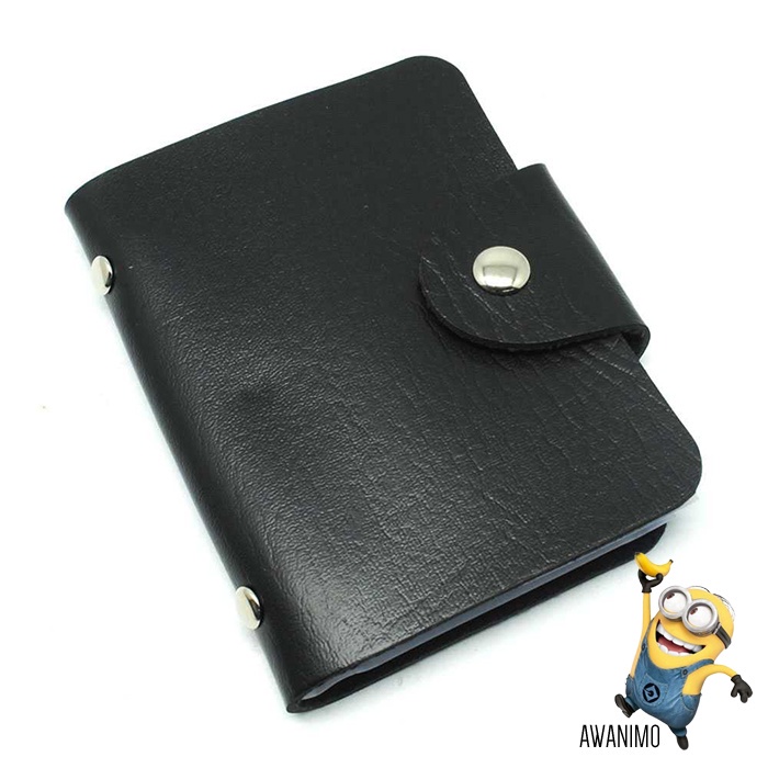 Dompet Kartu 24 18 Slot Bahan Kulit Bank Card Holder Pouch Wallet Organizer Mini Portable