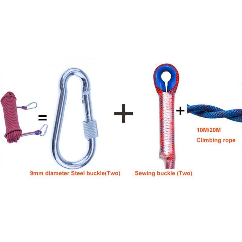 Tali Paracord Panjang Tebing Climbing Rope 10mm Steel Buckle Kuat Tidah Mudah Putus Portable