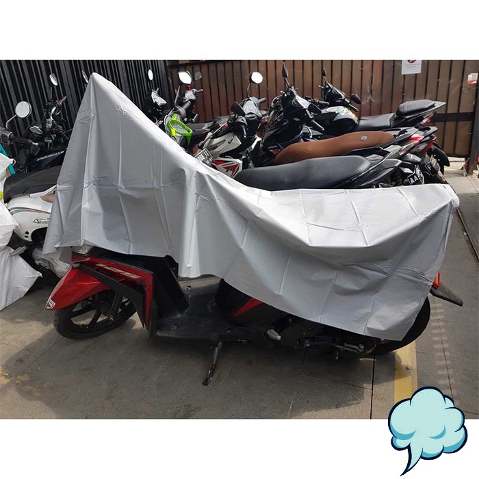 Cover Motor Sarung Motorcycle Penutup Pelindung Bahan Polietilene Material Silver