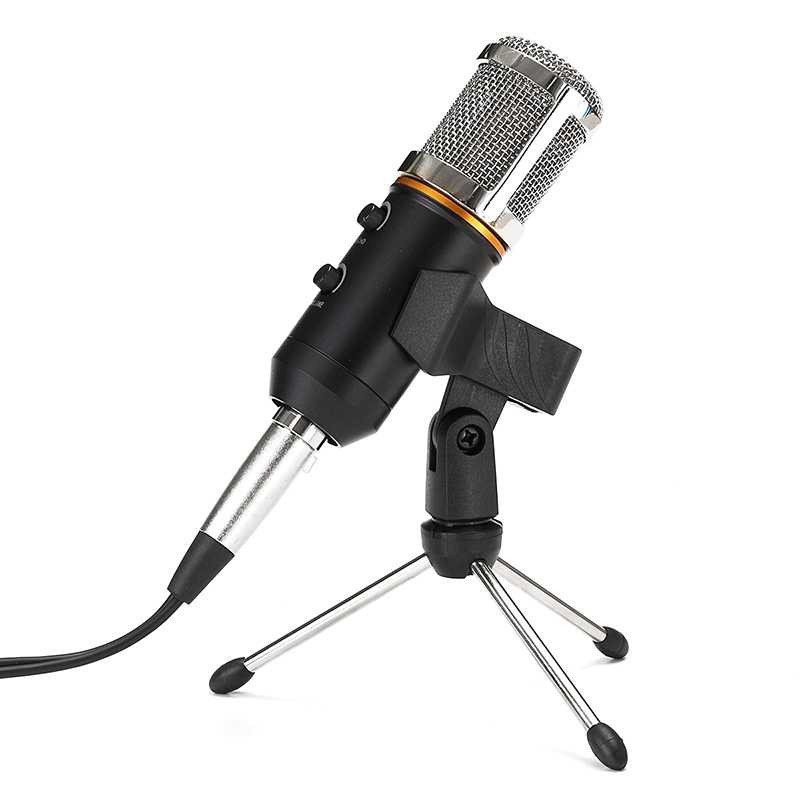 Set Mikrofon KTV Karaoke Condenser Microphone 3.5mm plus Tripod Stand Lengkap Terlaris