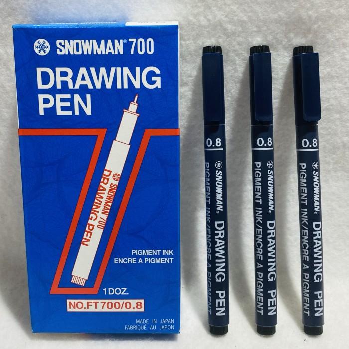 

Terlaris Drawing Pen Snowman 0.8 No.Ft 700 ( Hitam ) / 1 Box Isi 12 Pcs